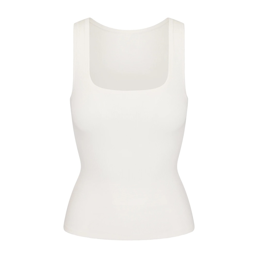 SKIMS Cotton Rib Long Tank - Marble